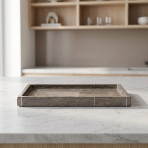 Plateau en marbre gris foncé Foussana 30cm X 15cm - Product Image 2