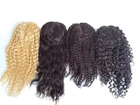 LONGFOR Topper capillaire à clipser en soie pour cheveux clairsemés, noir naturel, postiche pour femme, cheveux vierges 613 #   Topper de cheveux naturels