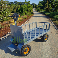 Chariot de transport électrique robuste DIBO tout-terrain à 4 roues, châssis en acier, certifié CE, chariot à plateau, OEM 800W, pliable
