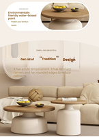 Table Basse Cylindrique 3D Moderne et Durable Leer en Bois pour Salon et Maison
