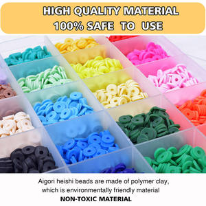 Nouvelles perles plates rondes en pâte polymère de 6 mm, perles en pâte polymère colorées, perles DIY pour la maison, perles en pâte polymère pour enfants, pour la fabrication de bijoux - Product Image 5