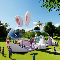 Parc d'attractions gonflable géant personnalisé pour enfants : piscine à balles, toboggan et clôture pour jeu parent-enfant en intérieur