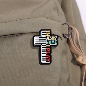 Эмалевые значки-броши с изображением Христа, фортепиано и креста, креативные металлические значки для одежды и рюкзаков, декоративные украшения - Product Image 3