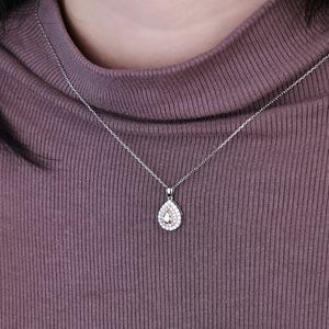 Colgante de Diamante Natural de Corte Pera, Color Blanco y Rosa, de Alta Calidad, en Oro Sólido de 18K, Joyería Fina para Uso Diario, Certificado IGI - Product Image 2