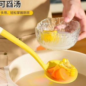 Silicone Stir Fry Spoon <b>Small</b> Yellow White Food Grade Heat Resistant Non Stick Cookware <b>Tool</b> - Product Image 3