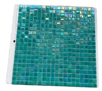 Carreaux de mosaïque en céramique de porcelaine émaillée bleu foncé classique, modernes, de luxe, effet parquet, couleur arc-en-ciel, pour bordures de piscine