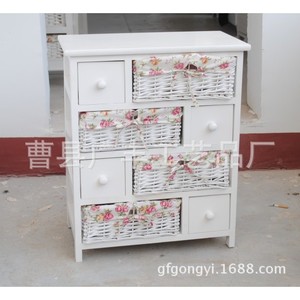 Gabinete de Almacenamiento de Madera Blanco con Cajones y Cestas para Organización del Hogar - Product Image 2