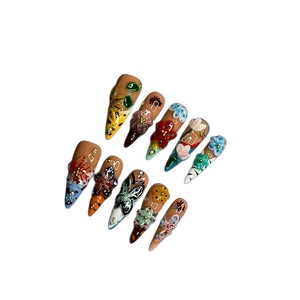 Unghie Finte di Alta Qualità Fatte a Mano, Stile Francese 3D, Unghie Lunghe, Accessori per Nail Art, Design Personalizzati Disponibili, Prezzo all'Ingrosso - Product Image 6