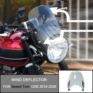 สำหรับ <span class=keywords><strong>Speed</strong></span> Street <span class=keywords><strong>Twin</strong></span> <span class=keywords><strong>1200</strong></span> 2019-2026 <span class=keywords><strong>2023</strong></span> 2022 2021 2020 แผ่นบังลม กระจกบังลม กระจกหน้ารถมอเตอร์ไซค์ แผ่นกันลม - Product Image 1