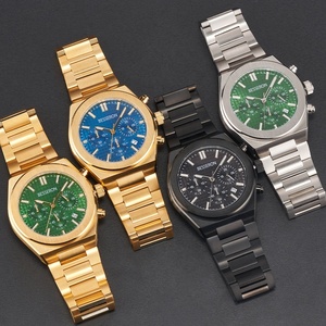 BESSERON Montre de sport étanche 100M pour homme chronographe à quartz avec bracelet en acier inoxydable et mouvement Japon VK63 - Product Image 1