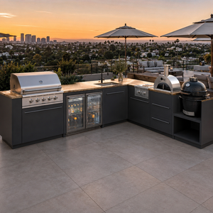 Cuisine barbecue extérieure  et station de grill pour villas Four électrique encastré sur mesure et gril en acier inoxydable - Product Image 1