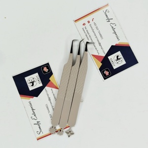 Pince à cils en acier inoxydable à pointe lisse, anti-statique, durable, avec logo personnalisé, nouveau style 90 degrés, pour isolation de volume et de fans - Product Image 4
