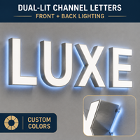 Lettres en acier inoxydable rétroéclairées par LED 3D imperméables pour l'extérieur, enseignes lumineuses personnalisées pour la publicité et la décoration