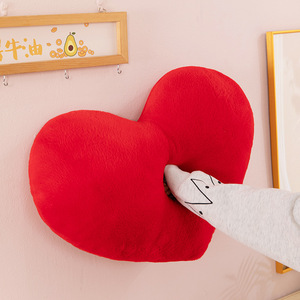 Coussin en peluche personnalisé en forme de cœur, rembourrage en coton PP, pour cadeau de Saint-Valentin, jouet en peluche, poupée en peluche - Product Image 4