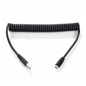 Maßgefertigtes <span class=keywords><strong>USB</strong></span>-C Spiralkabel Flaches Federkabel Typ-C Kabel 3A/5A Schnellladung 20W 60W 100W TPU Flexibles Einziehbares Kabel - Product Image 1