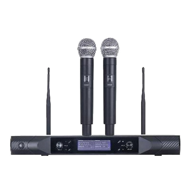 T Professional Dual Channels Classic Wireless Microphone With Rechargeable Handheld MIC