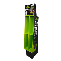 Présentoir de sol en carton ondulé multi-compartiments imprimé sur mesure avec en-tête pour accessoires électroniques