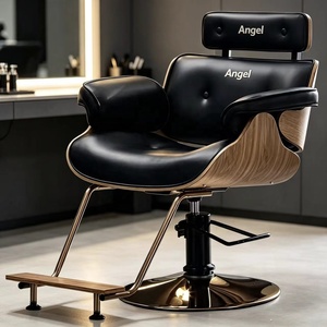 Sillón de Barbería y Peluquería Multifuncional Moderno con Base de Cuero, Silla de Corte - Product Image 1