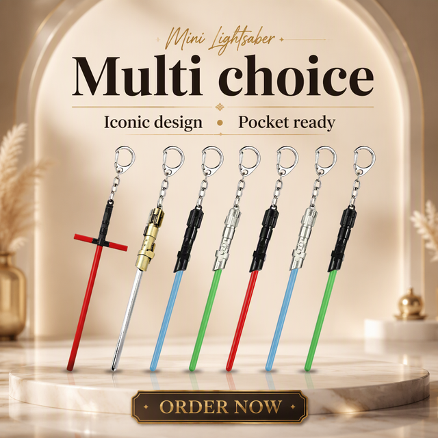 Cool Stainless Steel Customizable Portable Pendant Keyring Car Key Holder Cosplay Led Acrylic Lightsaber Keychain Promotional