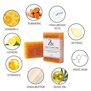 Sản Phẩm Mới Tự Nhiên Thuần Chay Nghệ Chanh Xà Phòng Tumeric Chống Mụn Trứng Cá Xà Phòng Làm Trắng Tay Làm Bột yến mạch Trên Khuôn Mặt Tắm Xà Phòng - Product Image 4