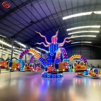Manège géant en forme de pieuvre pour parcs d'attractions et fêtes foraines, électrique, rotatif, construction en acier, fibre de verre et métal, certifié CE, fabricant