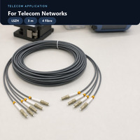 Kabel Patch Breakout Fiber Optik LC 4 Core LSZH 3 Meter untuk Jaringan Pusat Data