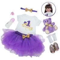 Poupée Bébé Reborn en Silicone Souple 60cm, Réaliste, Fille aux Cheveux Longs, en Vinyle et Tissu, pour Anniversaire