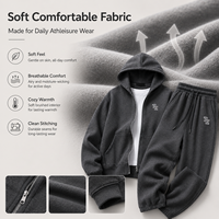 Sweat-shirt zippé à coupe ample avec capuche et pantalon à taille élastique en molleton de coton chaud pour l'entraînement, le jogging et le fitness