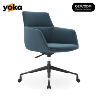 Chaise de salle à manger élégante en tissu, rembourrée en mousse haute densité, pivotante 5 étoiles avec accoudoirs pour restaurant, maison, cuisine