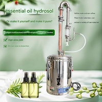 Distillateur d'huiles essentielles portable électrique 20L/30L/50L pour usage domestique, en acier inoxydable, à vide, pour hydrolat de rose et huile essentielle de lavande