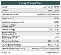 Batterie LiFePO4 haute tension 50kWh 100kWh, pack de batteries empilables séparables, DC 200V-1000V, stockage solaire, batterie BYD Blade, stockage d'énergie domestique