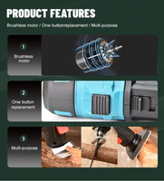 Boîte à outils électriques multifonction 21V DIY, kit combiné d'outils électriques sans fil, 15 en 1, perceuse sans fil sans balais, ensemble d'outils électriques