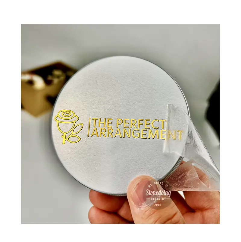 Stiker decal Transfer UV tahan air perekat kuat stiker Logo metalik 3D pada kemasan label produk