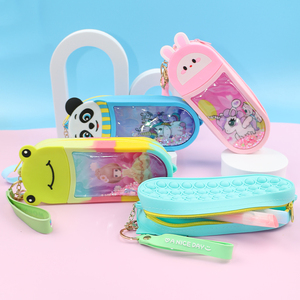 Trousse à crayons en silicone grande capacité OEM, étanche avec fermeture éclair, organiseur de papeterie pour écoliers, écologique - Product Image 4