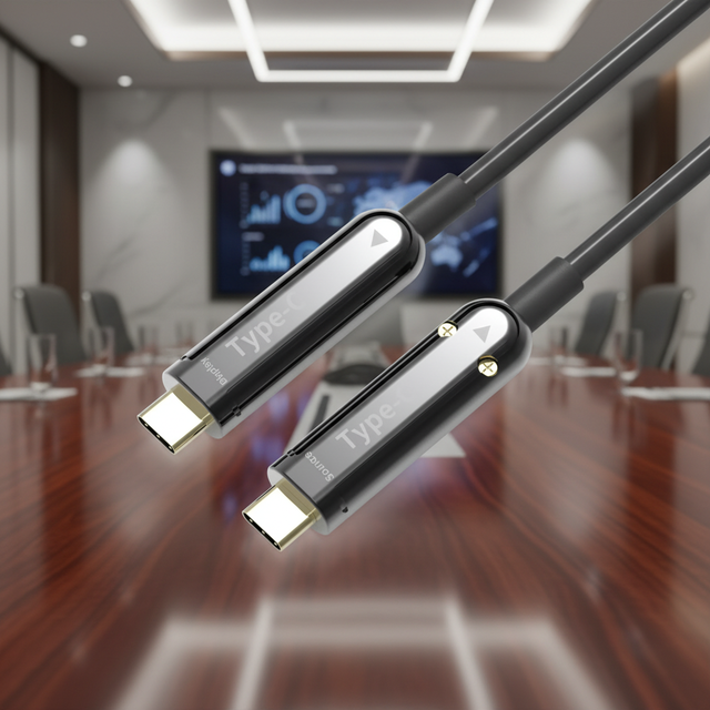 Type-C OM3 Fiber Optic Cable 4K Male to Male High Speed 1-30m USB-C to Type-C AOC for TV Audio Gaming Microphone & Speaker