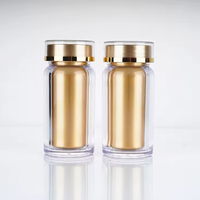 Bouteilles en plastique à double paroi en acrylique réutilisables de 120 ml avec bouchon à vis pour pilules médicinales et soins de santé