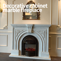 Encadrement de cheminée en marbre, manteau de cheminée, manteau de cheminée de luxe en marbre naturel sculpté à la main pour la décoration intérieure de villas et de maisons