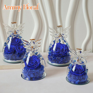 AM-PFA11 giorno di san valentino <span class=keywords><strong>fiore</strong></span> conservato eterna rosa piccolo <span class=keywords><strong>angelo</strong></span> cupola di vetro romantico scatola regalo decorativa per Halloween - Product Image 3