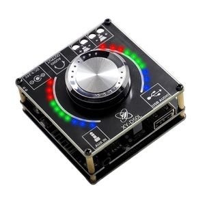 XY-D50L Digital Stereo <b>Amplifier</b> Board, 50W+50W Dual Channel Amp Module <b>with</b> Volume Spectrum Music Rhythm LED Light - Product Image 1