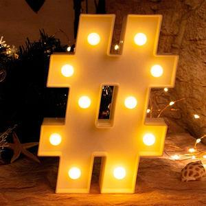 3D Hashtag Symbol Warm <b>Light</b> <b>Led</b> Lamp Decorative <b>Night</b> <b>Light</b> For Party Home Decoration - Product Image 1
