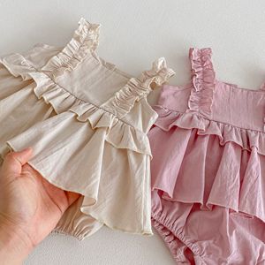 Nuevo Pelele de Verano 2026 Estilo Coreano con Volantes para Bebés Niñas, Ropa de Color Sólido para Salir - Product Image 2
