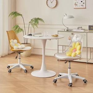 Silla de tocador <span class=keywords><strong>Eames</strong></span> de acrílico transparente, ajustable en altura, con respaldo giratorio, para dormitorio, tocador, oficina, transmisión en vivo - Product Image 3