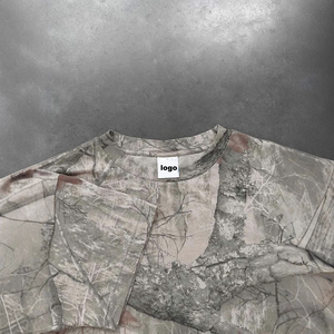 Personalizado de alta calidad Unisex Streetwear Screen Print Dtg de gran tamaño recortado de algodón Real Tree Camo Boxy camiseta camisetas para mujeres - Product Image 5
