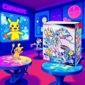 Boîte mystère de cartes Pokémon Pikachu & Charizard Édition espagnole/française/anglaise 4-6 ans Boîte en papier couleur Emballage blister Modèle 1330 CN - Product Image 5