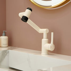 Robinet de lavabo moderne à une poignée <span class=keywords><strong>en</strong></span> acier inoxydable, nouveau chat porte-bonheur blanc lait, bras mécanique vert <span class=keywords><strong>militaire</strong></span>, pluie douce, hôtels - Product Image 6