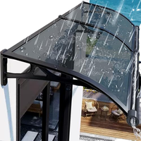 Panneaux en polycarbonate anti-UV, support en plastique, auvent DIY avec gouttière