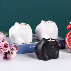 Mini pots de plantes de fleurs nordiques et modernes, forme de corps féminine, <span class=keywords><strong>fesses</strong></span> en céramique, bougeoir en porcelaine - Product Image 2