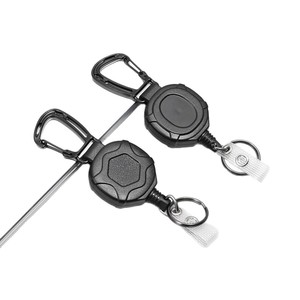 Cross-border heavy-duty carabiner badge reel, steel wire rope, easy-open buckle <b>ID</b> card <b>holder</b>, cool tactical document <b>holder</b> - Product Image 5