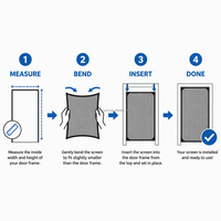 Moustiquaire de fenêtre flexible anti-plis à haute élasticité pour fenêtres, portes et balcons, anti-insectes