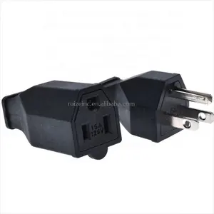 High quality 3 pin top 15A american 125v rubber wire plug